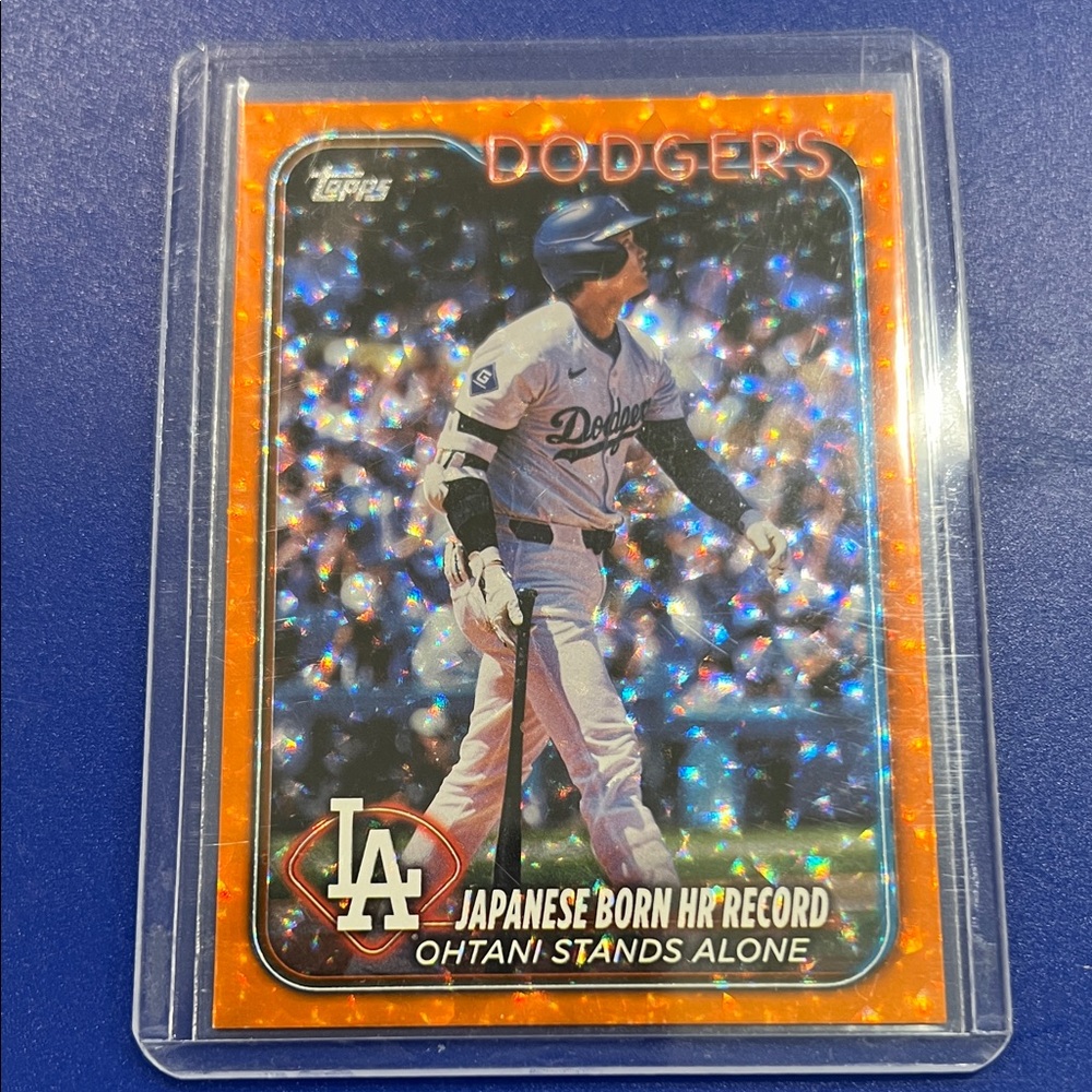 Shohei Ohtani Japanese-Born HR record 2024 Topps Update Orange- Foil # /299